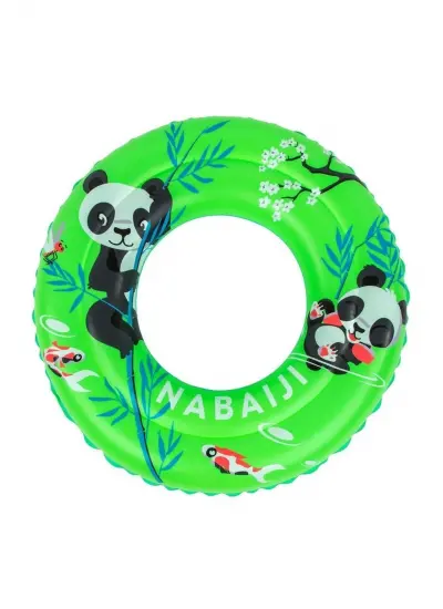 Nabaiji Çocuk Yüzme Simidi 51 Cm Yeşil Panda Desenli 3 6 Yaş