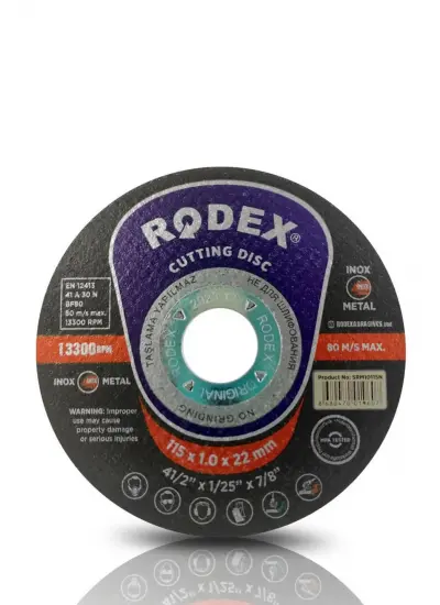 Rodex Inox Metal Kesici Taş Disk Zımpara Metal Demir Inox Kesme Taşı 115 X 1 Mm 1 Adet