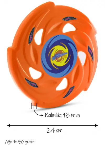 Frisbee Frizbi Fırlatma Diski Disk Atma Oyunu Çocuk Yetişkin Plaj Bahçe Oyuncak 24 Cm Turuncu