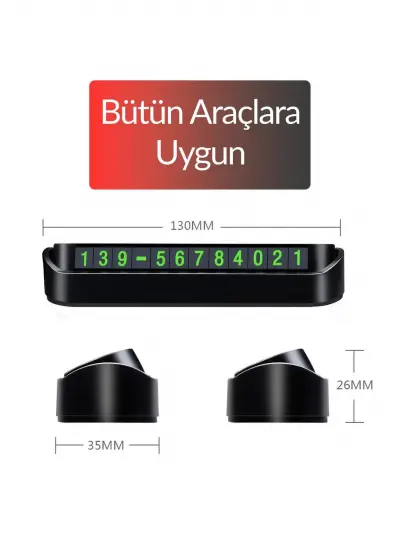 Fosforlu Aç Kapa Araç Numaratörü Araba Park Telefon Numarası Aparatı Parkmatik