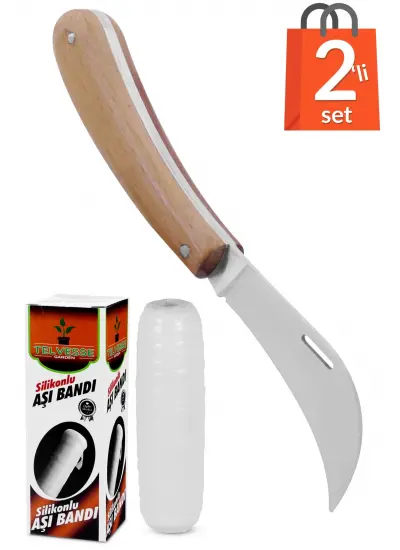 Aşı Bıçağı Ceviz Aşı Bıçağı 19 Cm + Aşı Bandı (2'li Paket)