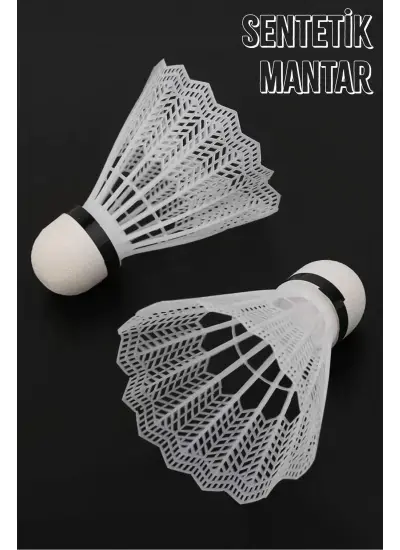 6 Adet Badminton Topu Semi-Pro Dengeli Hız Başlangıç Kutulu Mantar Kafa Deluxe Top Seti Beyaz 620