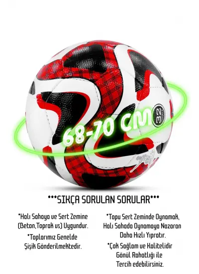 Futbol Topu Pompalı Set Profesyonel El Dikişli Dayanıklı Sert Zemin Halı Saha Topu P606 No5