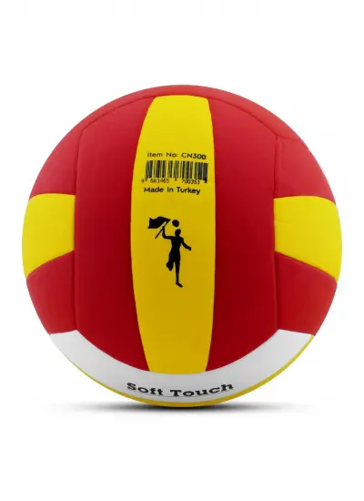 Voleybol Topu Soft Touch Yapıştırma Yumuşak Yüzey 18 Panel 5 Numara Kırmızı