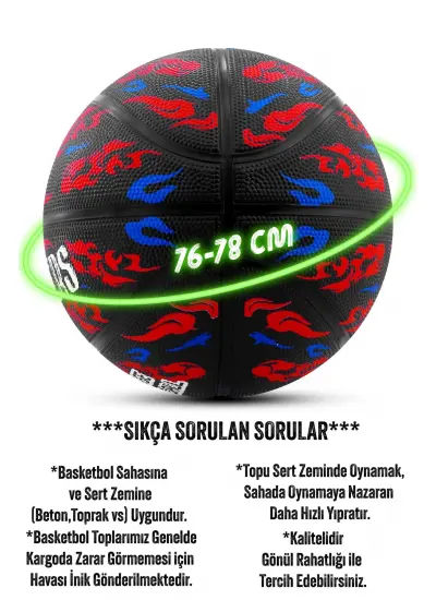 TB-500 Buzzers Basketbol Topu Pompalı Grafiti Kauçuk Dayanıklı Deep Channel Kabartma 7 NO