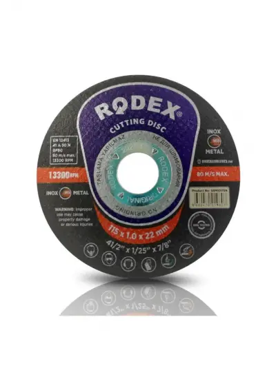 Rodex Inox Metal Kesici Taş Disk Zımpara Metal Demir Inox Kesme Taşı 115 X 1 Mm 1 Adet