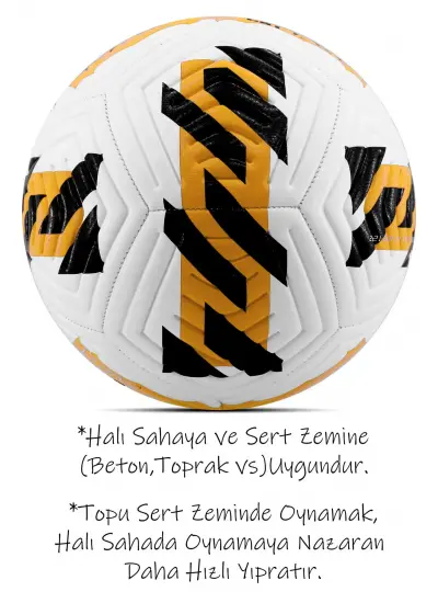 Futbol Topu 3'lü Set Pompa Ve Tekmelik Set Sert Zemin Halı Saha Futbol Topu Turuncu Hibrit No:5