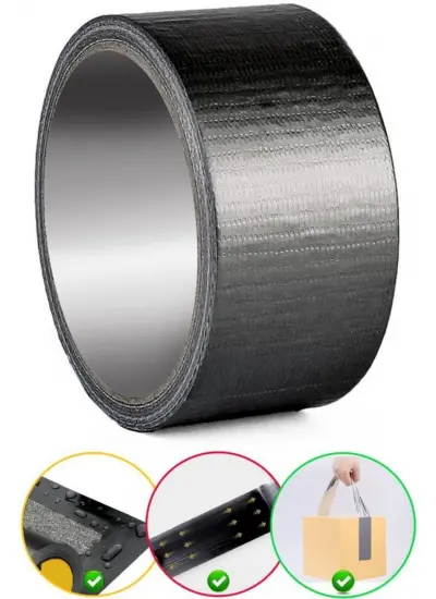 Bondit Güçlü Takviye Tamir Bandı Duct Tape Siyah 48x10 Metre 5 Adet