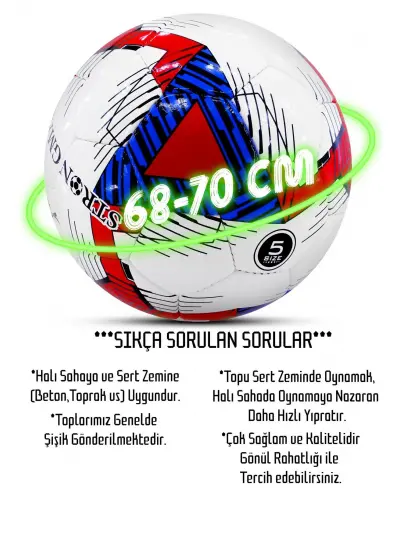 Futbol Topu Pompalı Set Profesyonel El Dikişli Dayanıklı Sert Zemin Halı Saha Topu 701 No:5