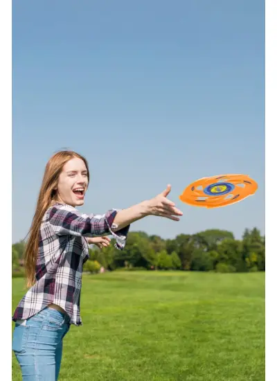 3lü Frisbee Frizbi Fırlatma Diski Disk Atma Oyunu Çocuk Yetişkin Plaj Bahçe Oyuncak 24 Cm