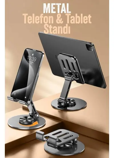 Ayarlanabilir Metal Katlanabilir Telefon Tutucu Tablet Standı Yüksek Kalite 360° S013