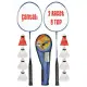 11 Parça Çantalı Set Badminton Raketi Seti 2 Raket + 8 Top + Çanta Amatör Çocuk-Genç Raket Top Seti