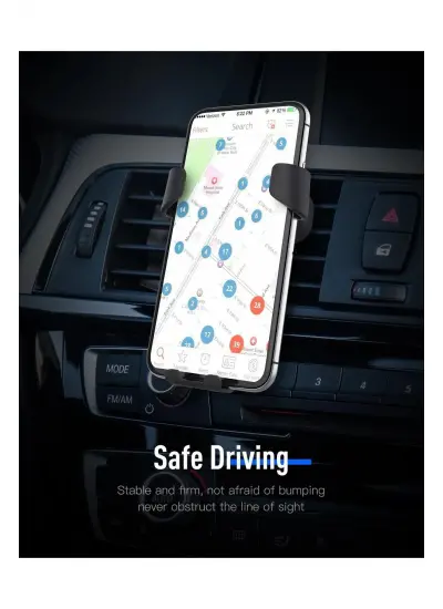 Klima Izgarasına Takılan Araç Telefon Tutucu Tek Elle Kullanım Araba Oto Telefon Standı