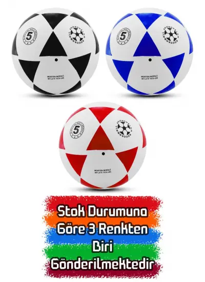 Meka Dayanıklı Kauçuk Futbol Topu Pompalı Set Tek Parça Üretim Soft Karışık Renk 380 Gram 5 Numara