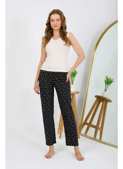 Kadın Penye Desenli Tek Alt Pijama 27528