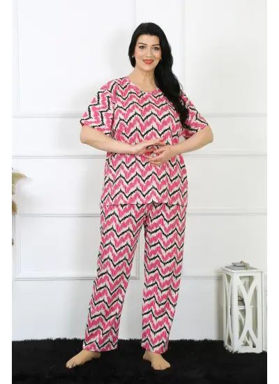 Kadın 5XL-6XL-7XL-8XL Büyük Beden Kısa Kol Pijama Takım 75009