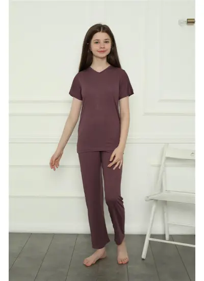 Moda Çizgi Kız Çocuk Penye Pijama Takım 20399