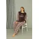 Welsoft Polar Kadın Büyük Beden Vizon Pijama Takımı 808040