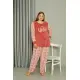 Moda Çizgi Welsoft Polar Kadın Büyük Beden Pudra Pijama Takımı 808040