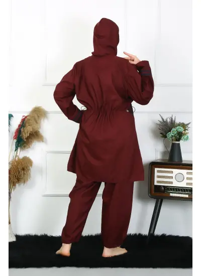 Büyük Beden Tesettür Mayo 7XL-8XL-9XL-10XL Bordo 55010