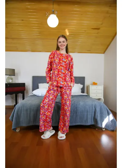 Kadın Penye Bol Paça Pijama Takım 4127