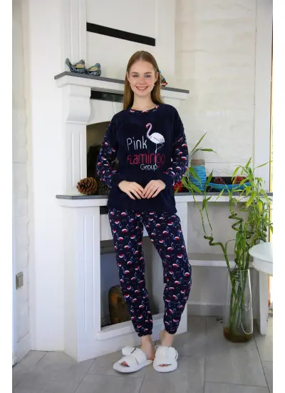 Moda Çizgi Welsoft Polar Kadın Pijama Takımı 8505