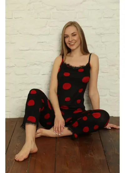 Moda Çizgi Kadın 3'lü Sabahlık Pijama Takım 20594