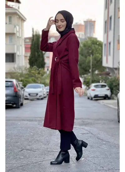 Kaşe Kaban Bordo