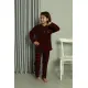 Erkek Çocuk WelSoft Polar Bordo Pijama Takımı 20549