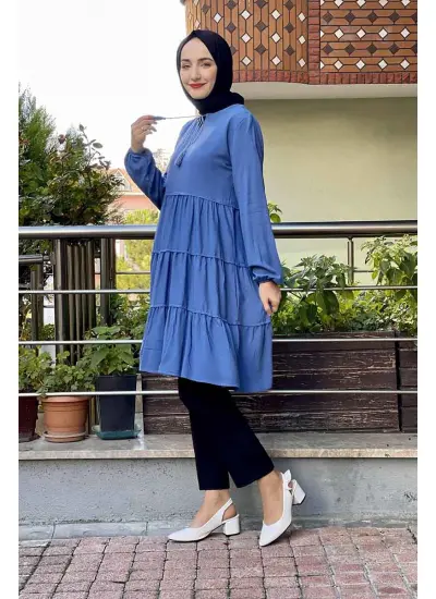 Moda Çizgi Desenli Tunik