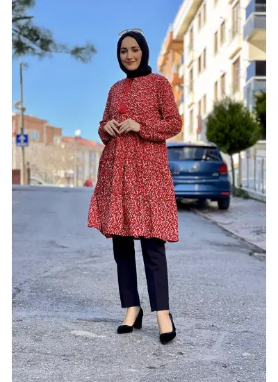 Moda Çizgi Desenli Tunik