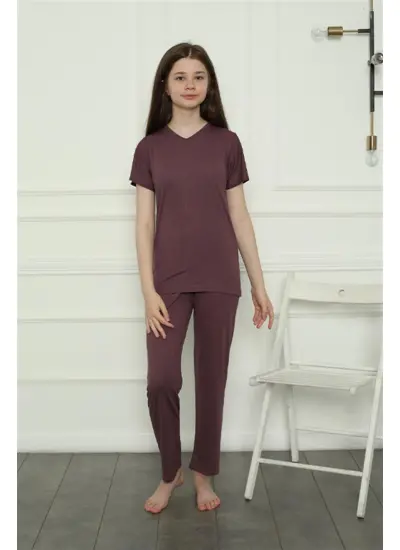 Moda Çizgi Kız Çocuk Penye Pijama Takım 20399