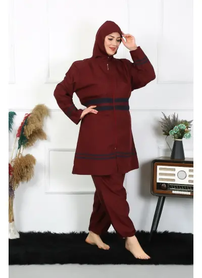 Büyük Beden Tesettür Mayo 7XL-8XL-9XL-10XL Bordo 55010