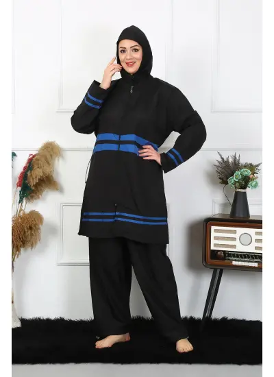 Büyük Beden Tesettür Mayo 7XL-8XL-9XL-10XL Siyah 55011