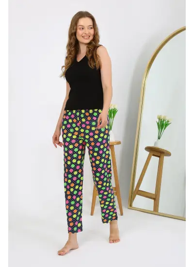 Moda Çizgi Kadın Penye Smile Desenli Tek Alt Pijama 27537