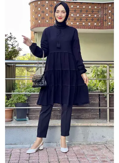 Moda Çizgi Desenli Tunik