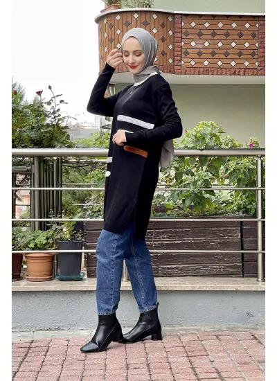 Moda Çizgi Triko Tunik