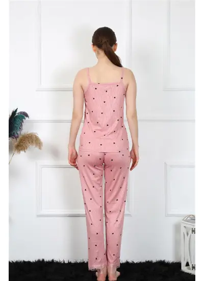 Kadın İp Askılı Somon Pijama Takım 4138