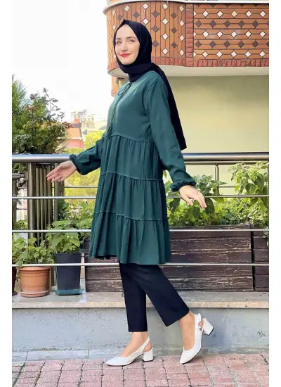 Moda Çizgi Desenli Tunik