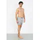 Moda Çizgi Erkek Penye Boxer Gri 40091