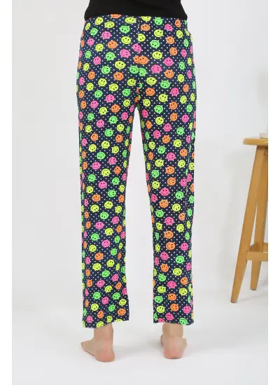 Moda Çizgi Kadın Penye Smile Desenli Tek Alt Pijama 27537