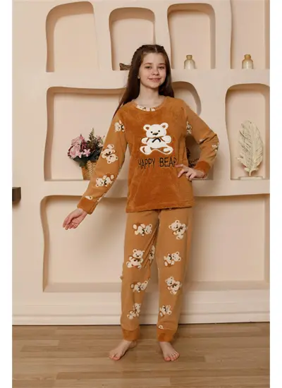 Moda Çizgi Kız Çocuk WelSoft Polar Pijama Takımı 20522