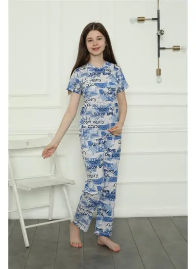 Moda Çizgi Kız Çocuk Penye Pijama Takım 20397