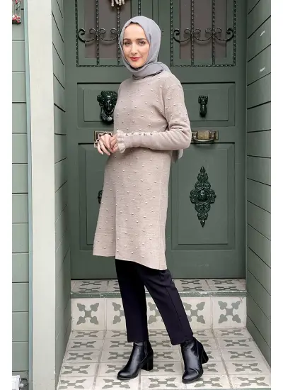 Moda Çizgi Triko Tunik