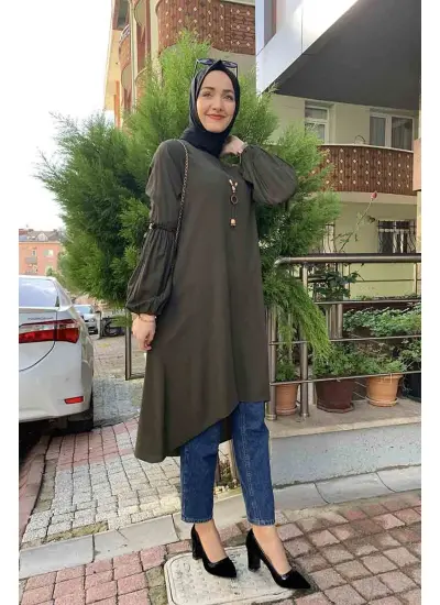 Moda Çizgi Desenli Tunik