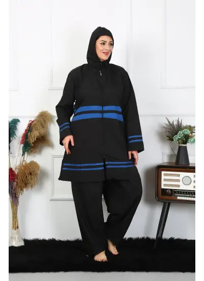 Büyük Beden Tesettür Mayo 7XL-8XL-9XL-10XL Siyah 55011