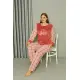 Moda Çizgi Welsoft Polar Kadın Büyük Beden Pudra Pijama Takımı 808040