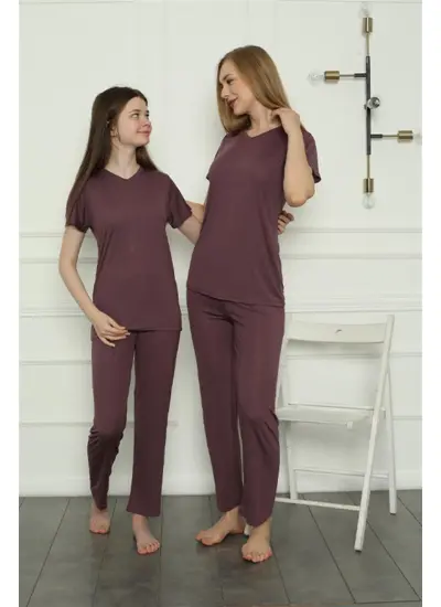 Moda Çizgi Anne Kız Aile Penye Pijama Takım Ayrı Ayrı Satılır. Fiyatları Farklıdır 50106