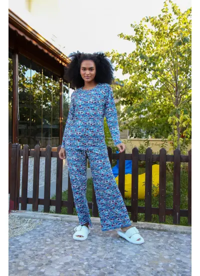 Kadın Penye Bol Paça Pijama Takım 4125