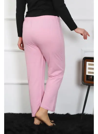 Kadın Büyük Beden Pembe Tek Alt Pijama 27505